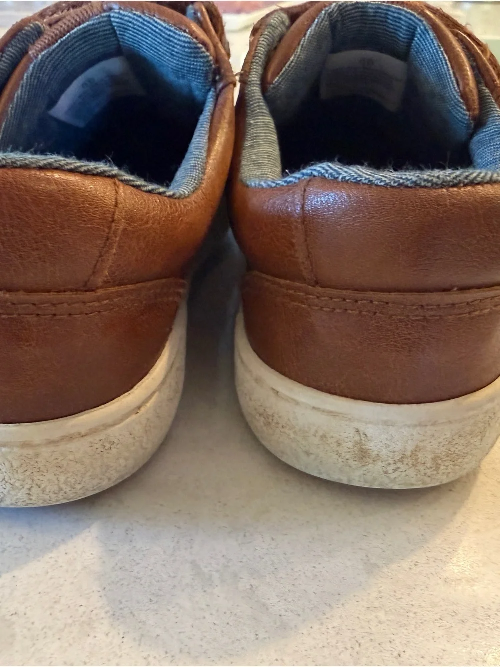 Kids Cat & Jack Brown Faux Leather Velcro Shoes